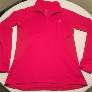 Adidas Hot Pink 1/4 ZIP LS Pullover Activewear